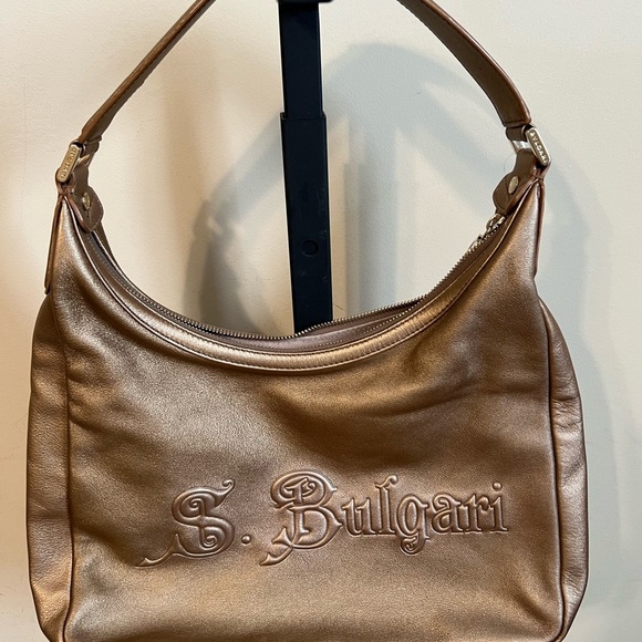 BVLGARI Handbags - Bulgari Vintage Metallic Bronze Shoulder Bag